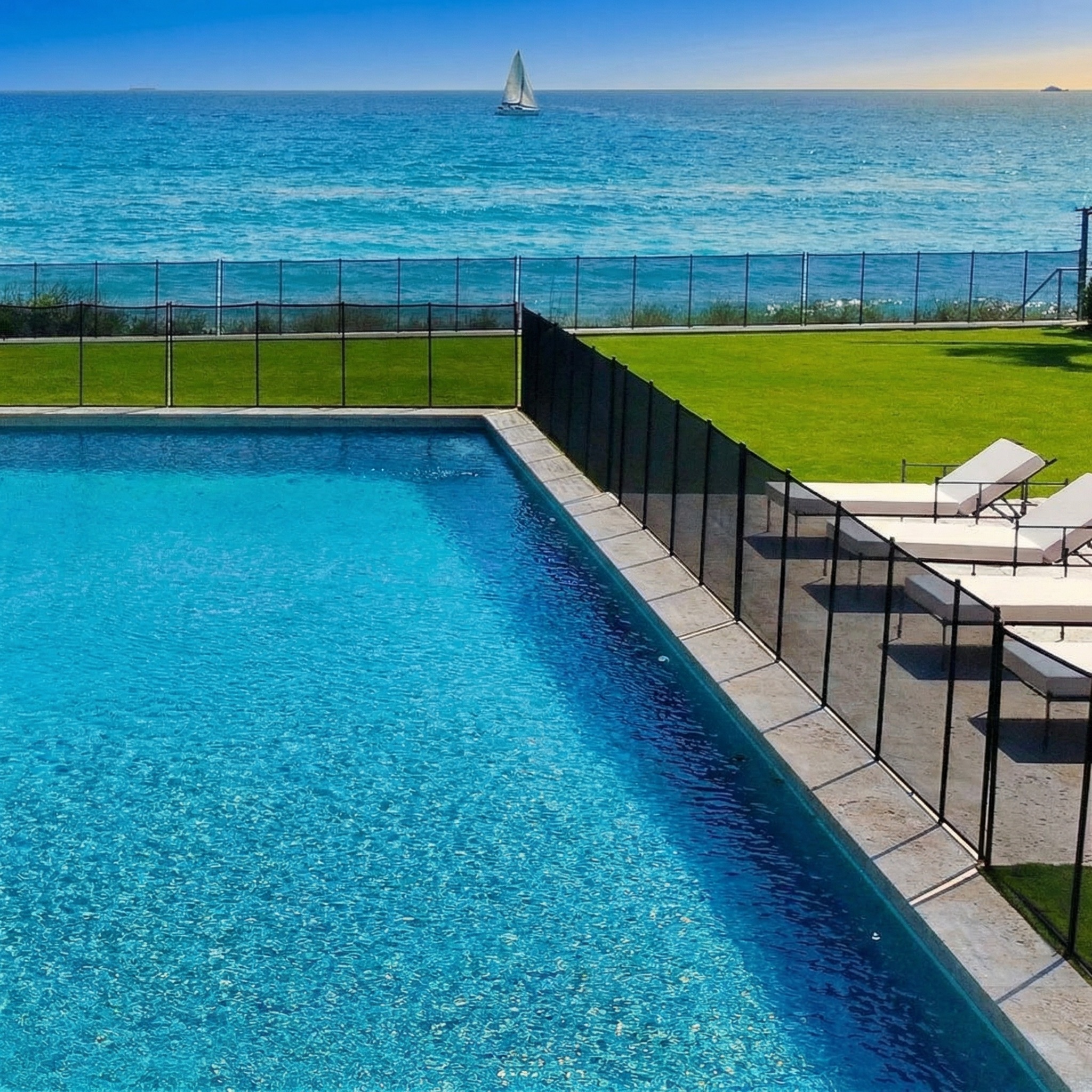 Custom pool renovation with LED lighting in Tequesta